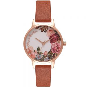 RELOJ OLIVIA BURTON SRA. ROSE FLORES CORREA PIEL
