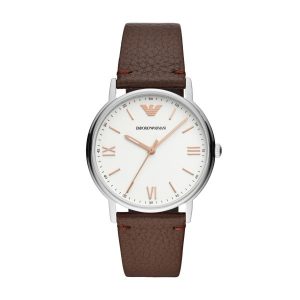 RELOJ EMPORIO ARMANI HOMBRE ACERO CORREA PIEL MARRON